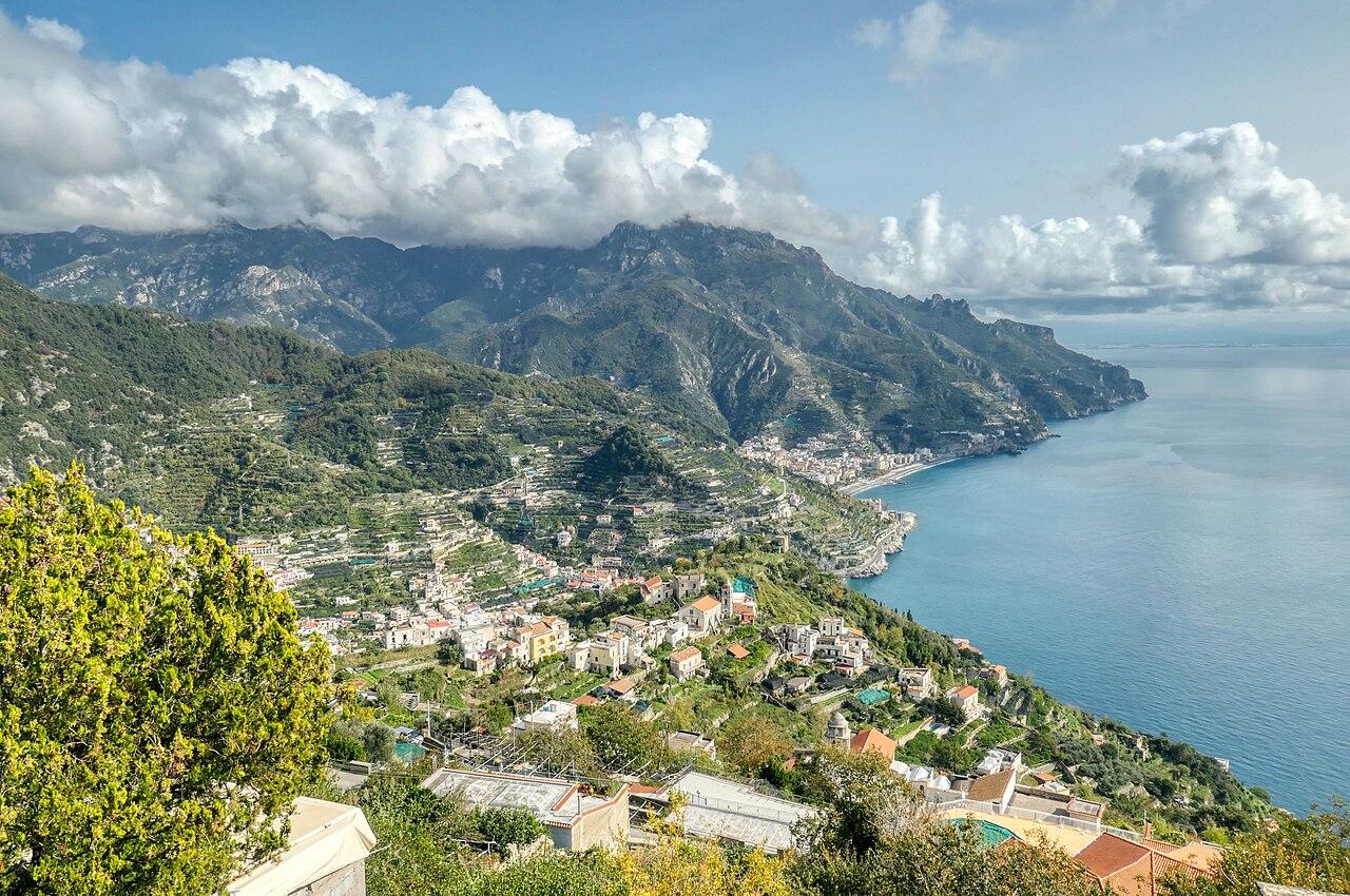 Amalfi Coast hillside villages overlooking the sea